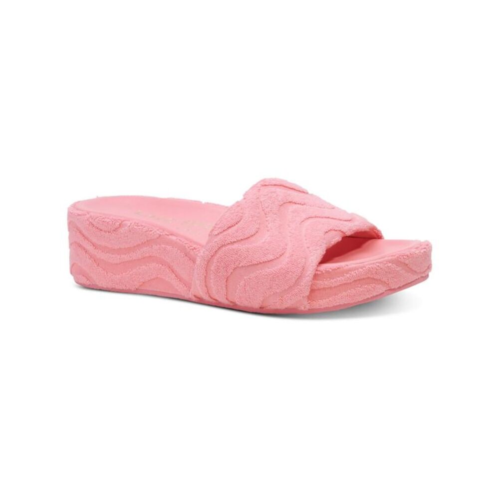 KATE SPADE NEW YORK Womens Pink Terry Cloth 1 Platform Slide Sandals Shoes 7 B